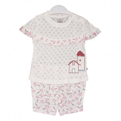 Bibaby Naturel Şortlu Bebek Takımı - 2 li - Ekru