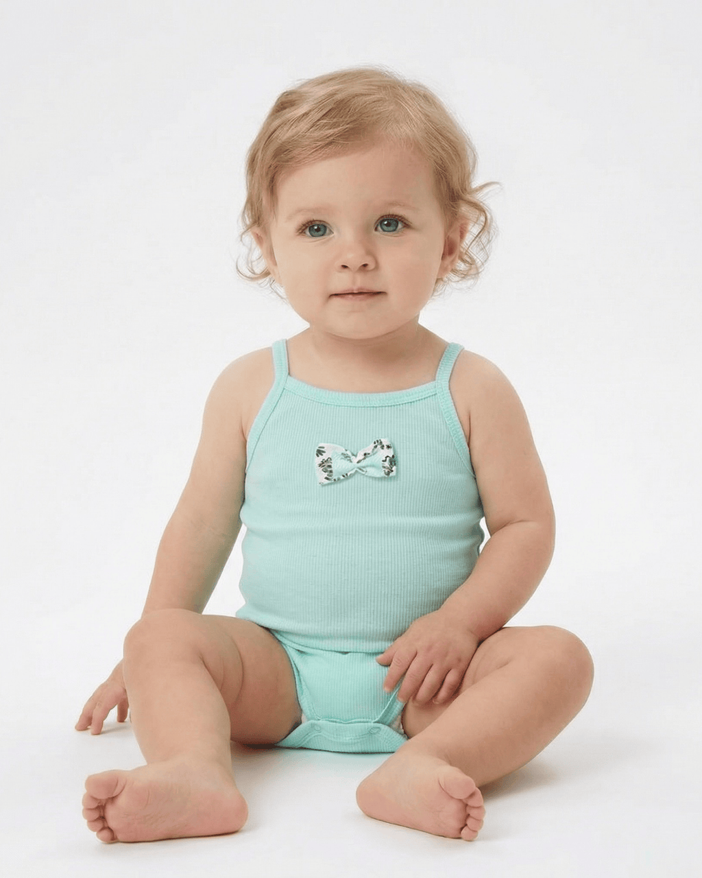 Bibaby Green Flowers Bebek Badi - Mint