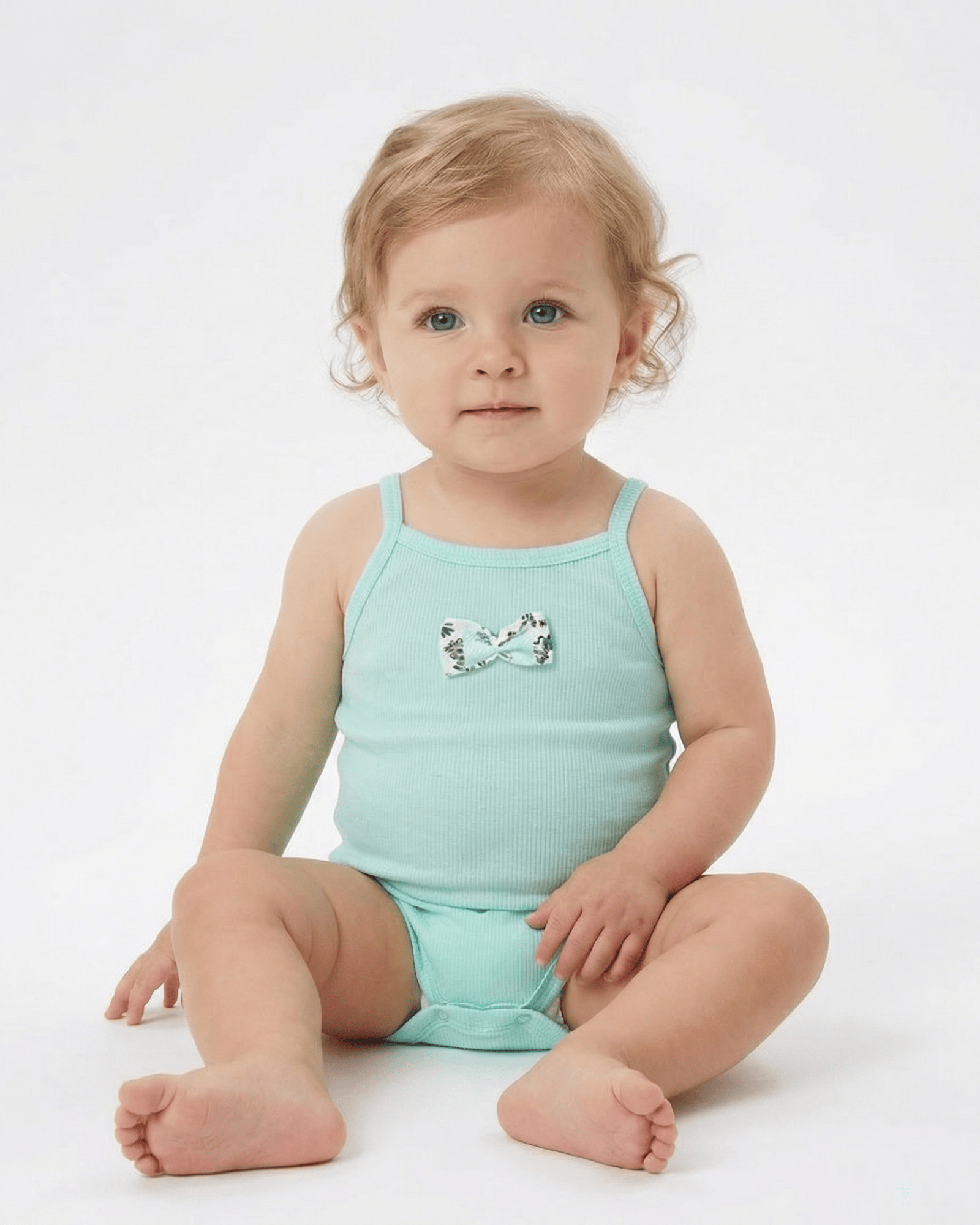 Bibaby Green Flowers Bebek Badi - Mint