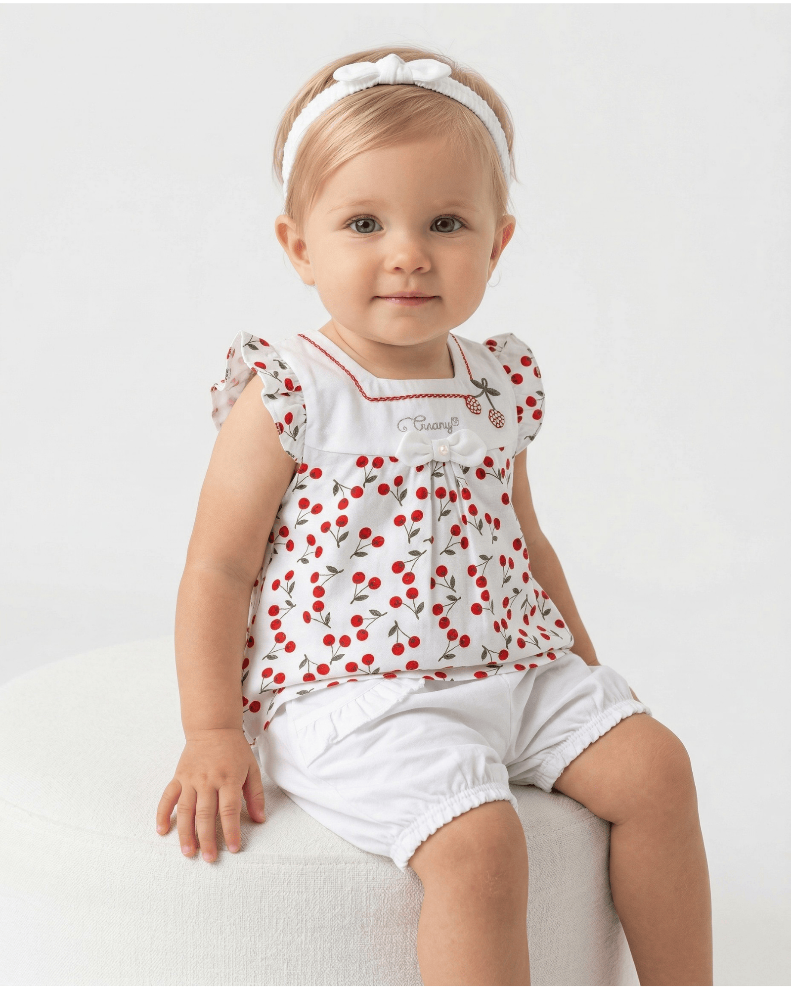 Caramell Bebek Takımı - 3 lü - TKK6173 - Cherry - Beyaz
