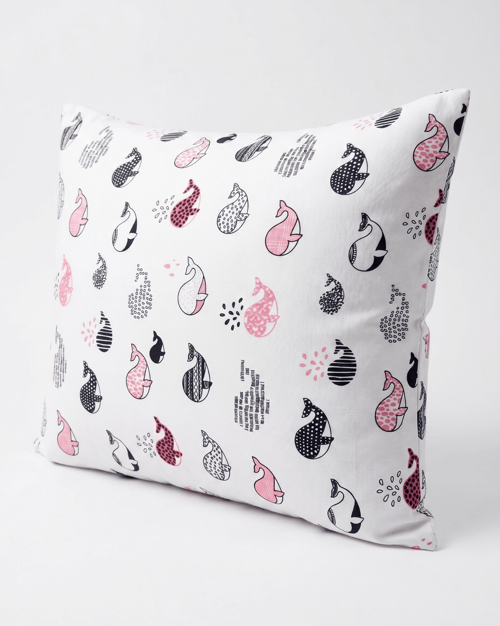 S-Mall Bebek Yastık Kılıfı 2 li - 35x45 cm - Pembe Balinalar