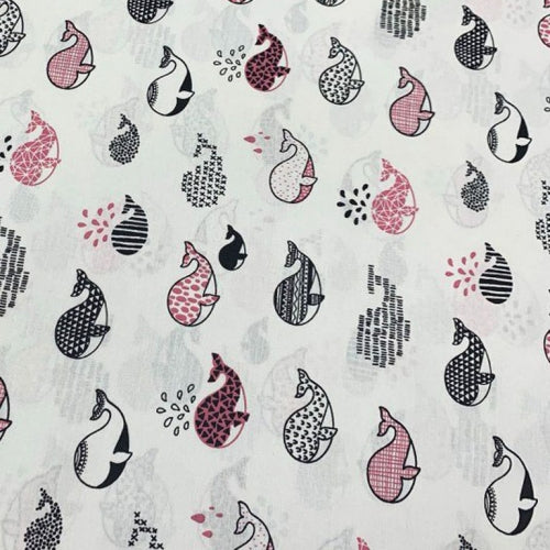 S-Mall Bebek Yastık Kılıfı 2 li - 35x45 cm - Pembe Balinalar